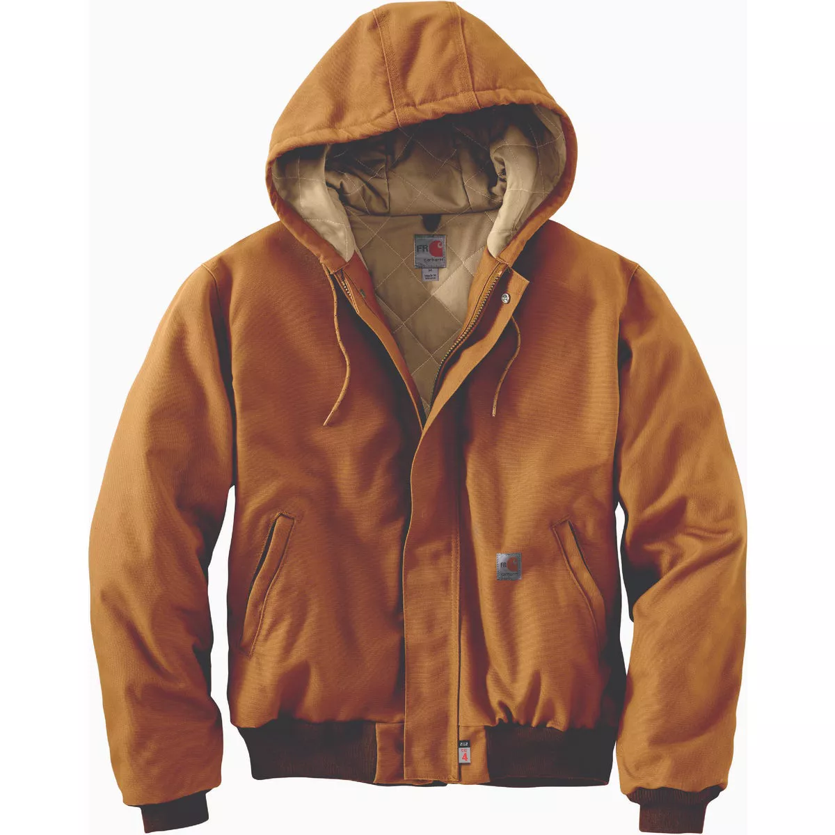 Carhartt Men's XL Tall Brown Flame-Resistant Duck Active Quilt-Lined Jacket