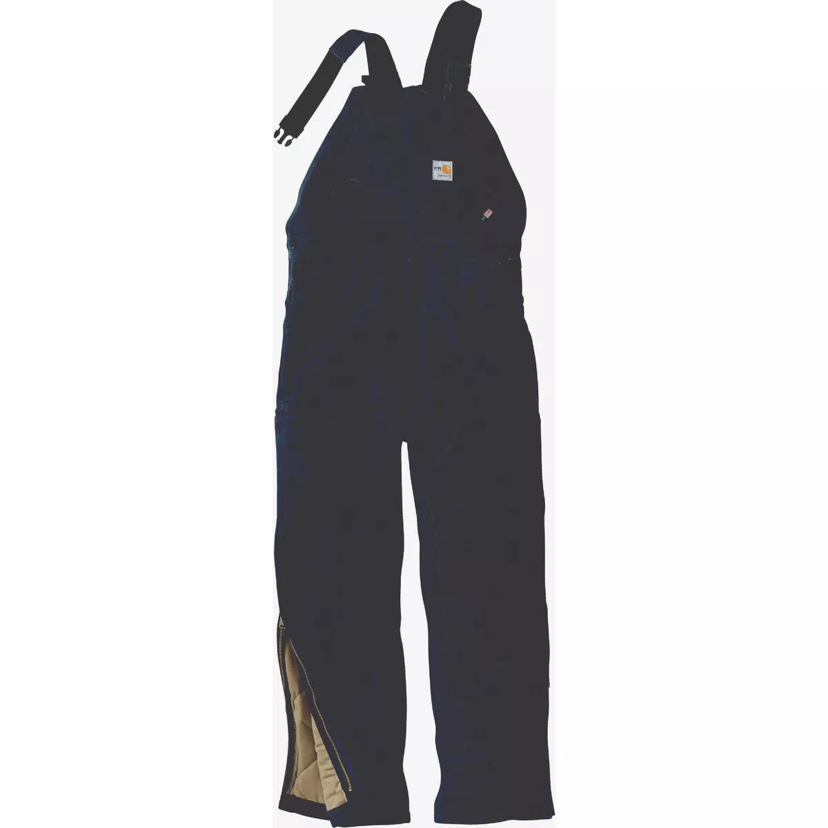 Carhartt Men's 42x32 Dark Navy Flame-Resistant Duck Quilt-Lined Bib Overalls