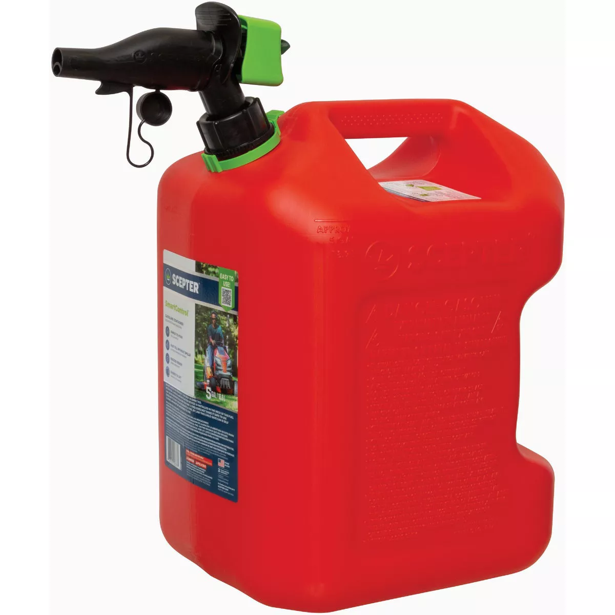 Scepter Smart Control 5 Gal. Gasoline Fuel Can, Red-