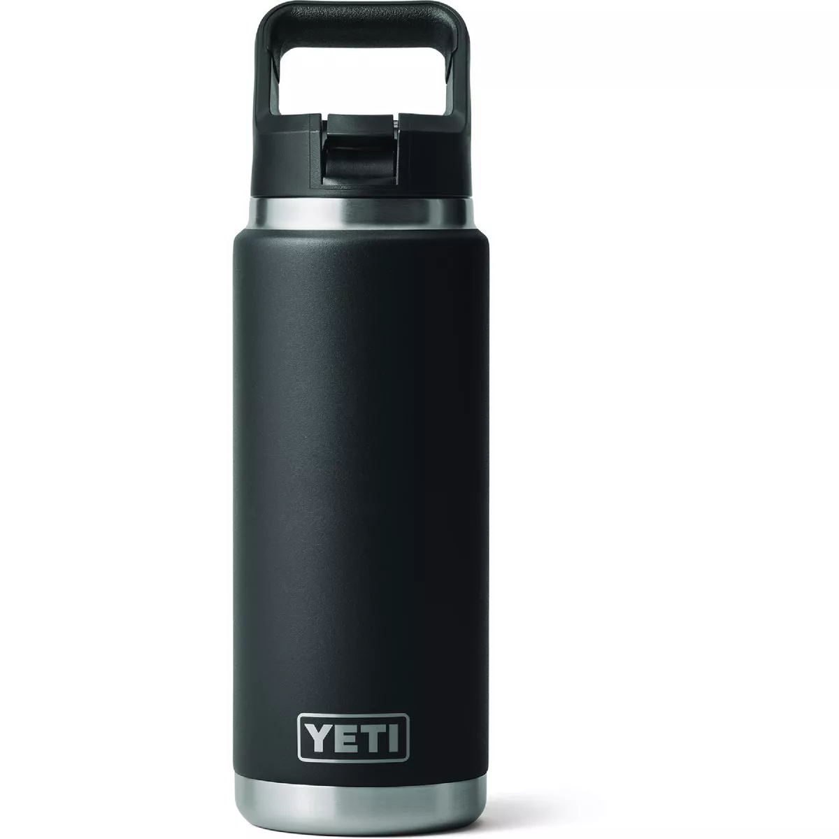 YETI Rambler 26 Oz. Water Bottle with Color-Matched Straw Cap, Black