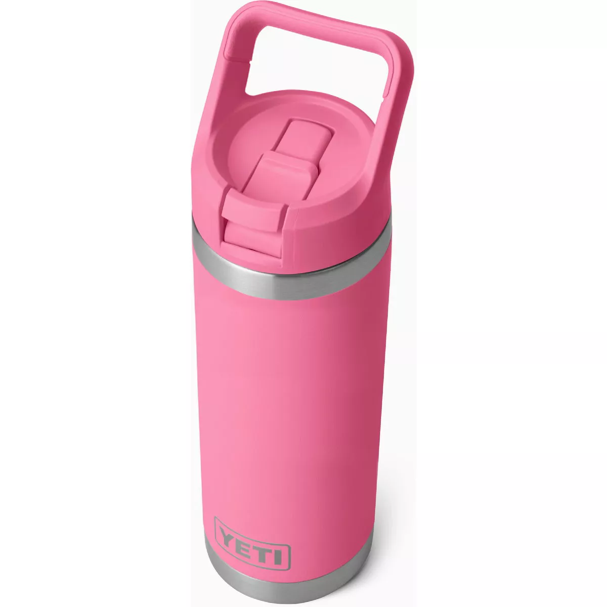 YETI Rambler 18 Oz. Water Bottle with Color-Matched Straw Cap, Harbor Pink