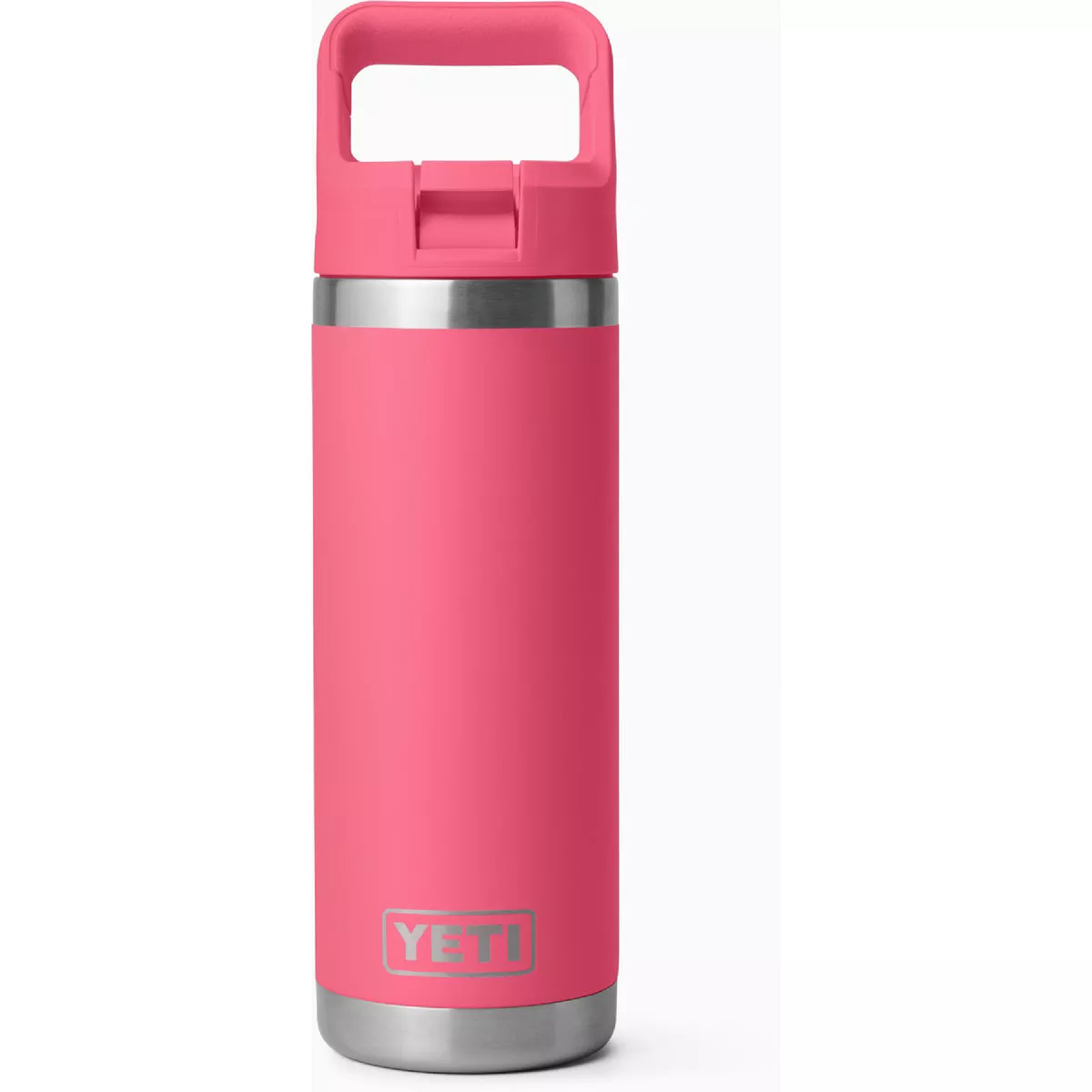 YETI Rambler 18 Oz. Water Bottle with Color-Matched Straw Cap, Tropical Pink