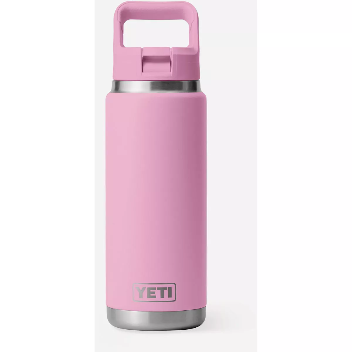 YETI Rambler 26 Oz. Water Bottle with Color-Matched Straw Cap, Power Pink