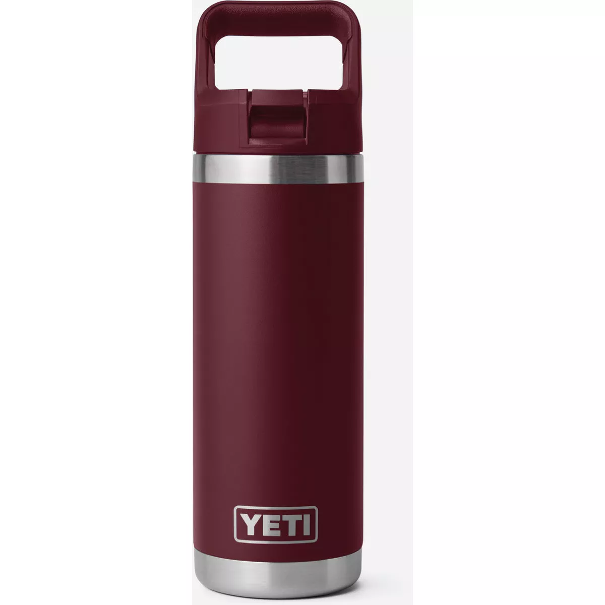 YETI Rambler 18 Oz. Water Bottle with Color-Matched Straw Cap, Wild Vine Red