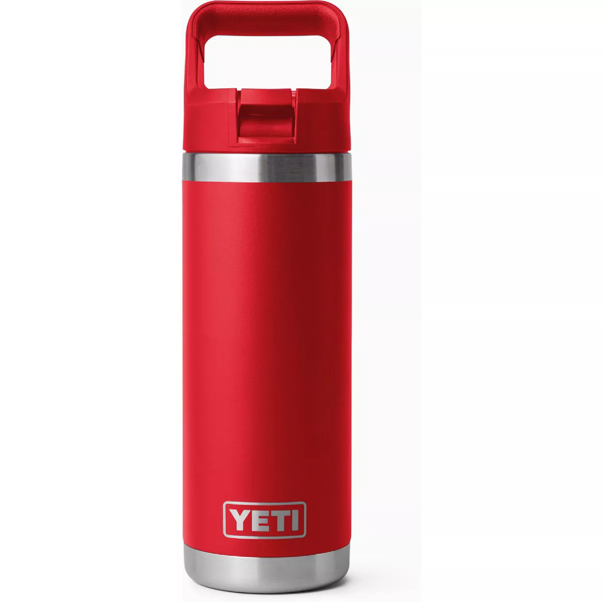 YETI Rambler 18 Oz. Water Bottle with Color-Matched Straw Cap, Rescue Red-