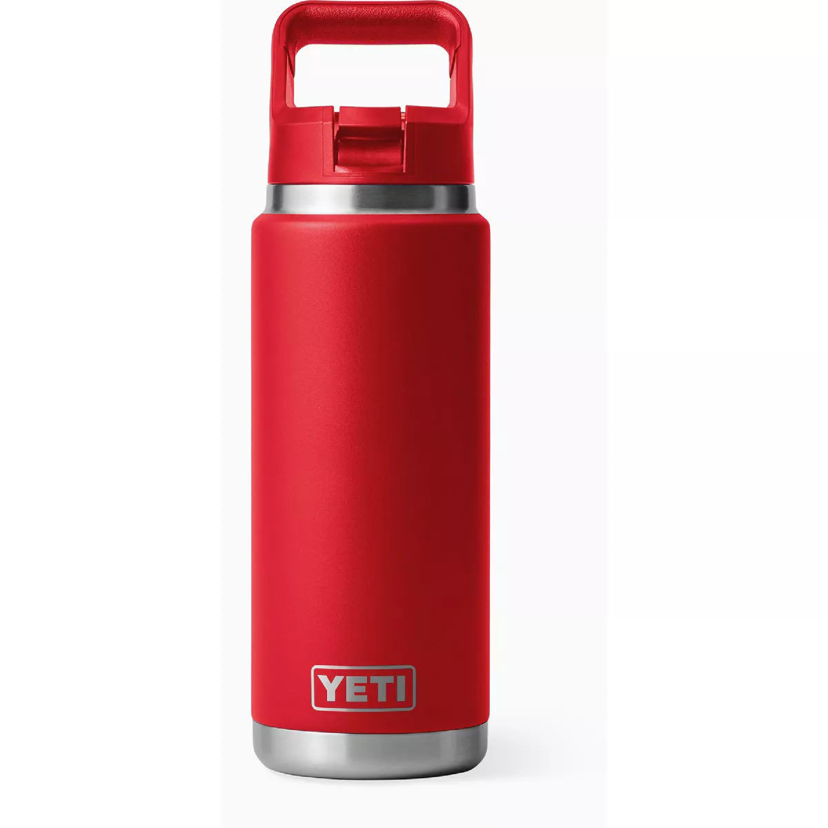 YETI Rambler 26 Oz. Water Bottle with Color-Matched Straw Cap, Rescue Red
