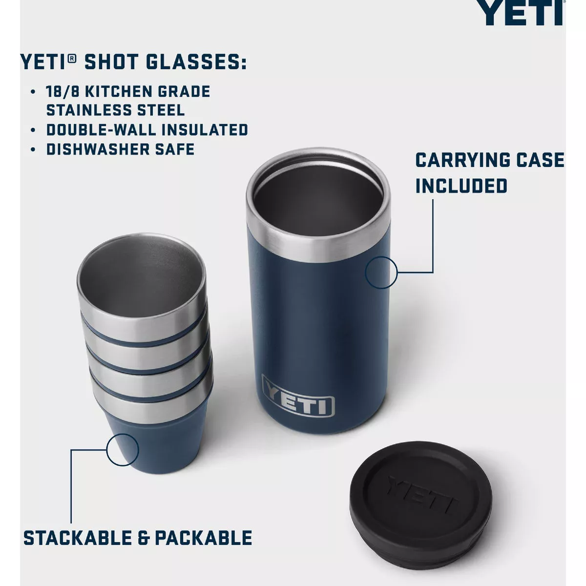 YETI Shot Glasses with Carrying Case, Stainless (4-Glasses)- - photo 7