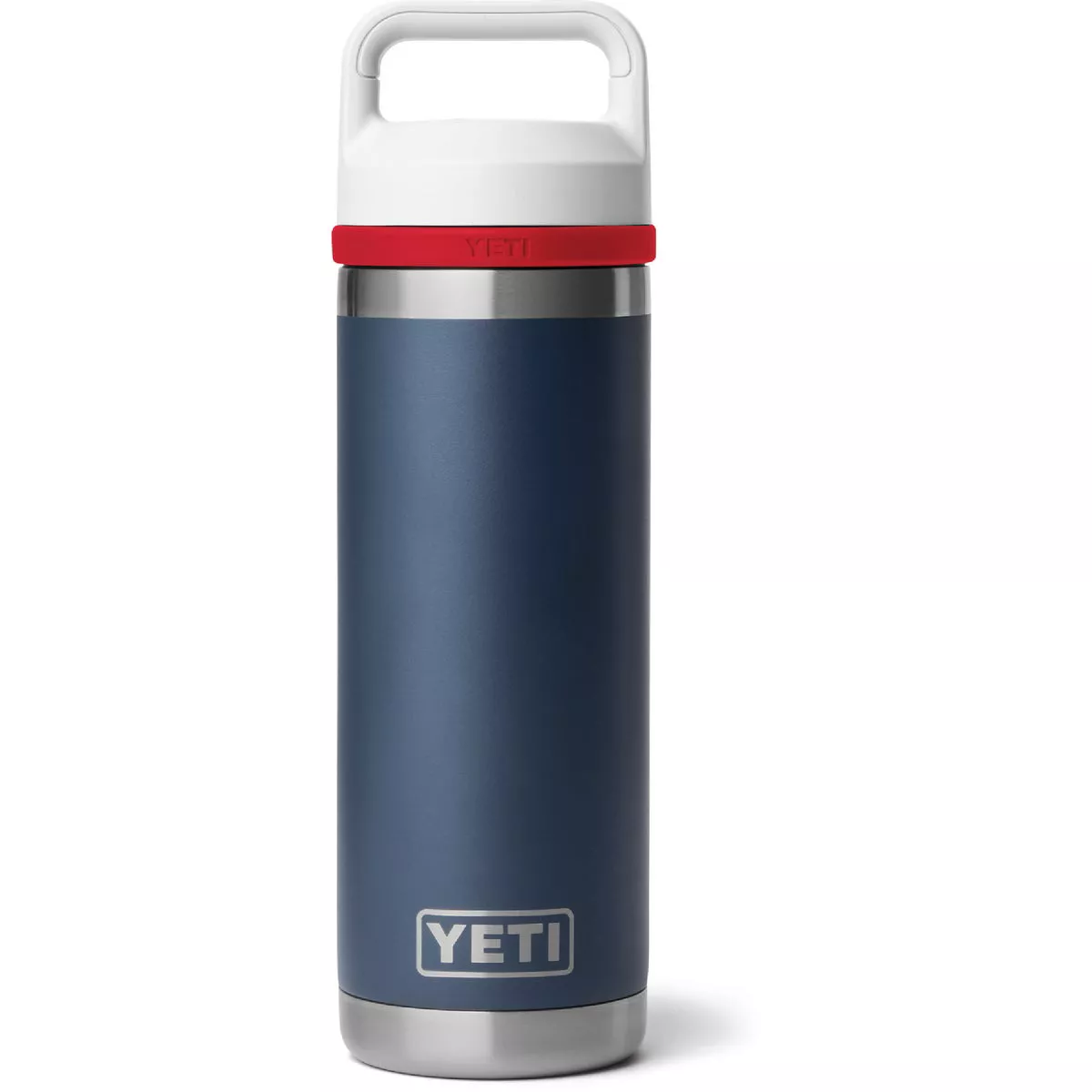 YETI Rambler 18 Oz. Tumbler with Chug Lid, Navy/Rescue Red/White