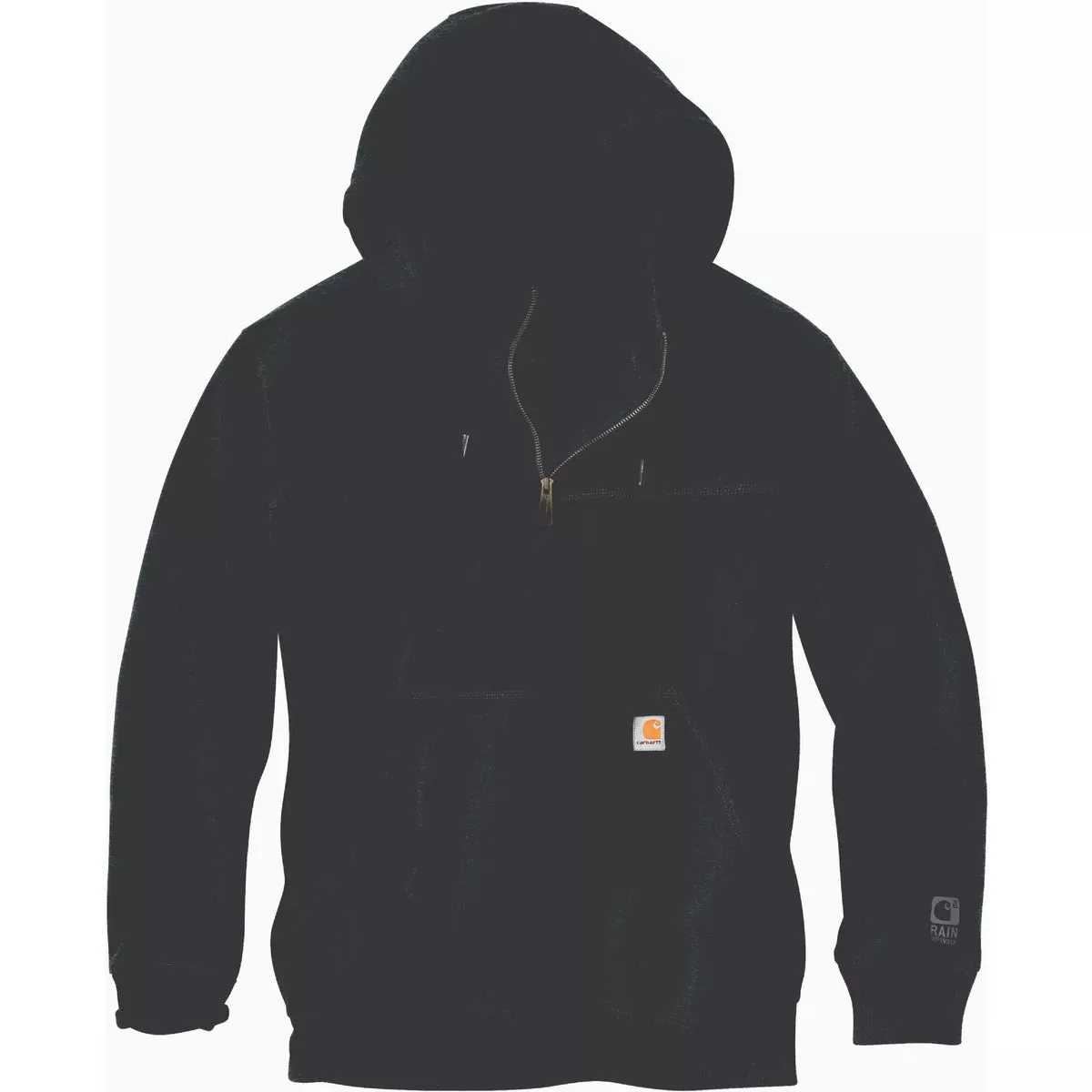 Carhartt Rain Defender Men's Small Regular Carbon Heather Heavyweight Quarter Zip Sweatshirt, Loose Fit