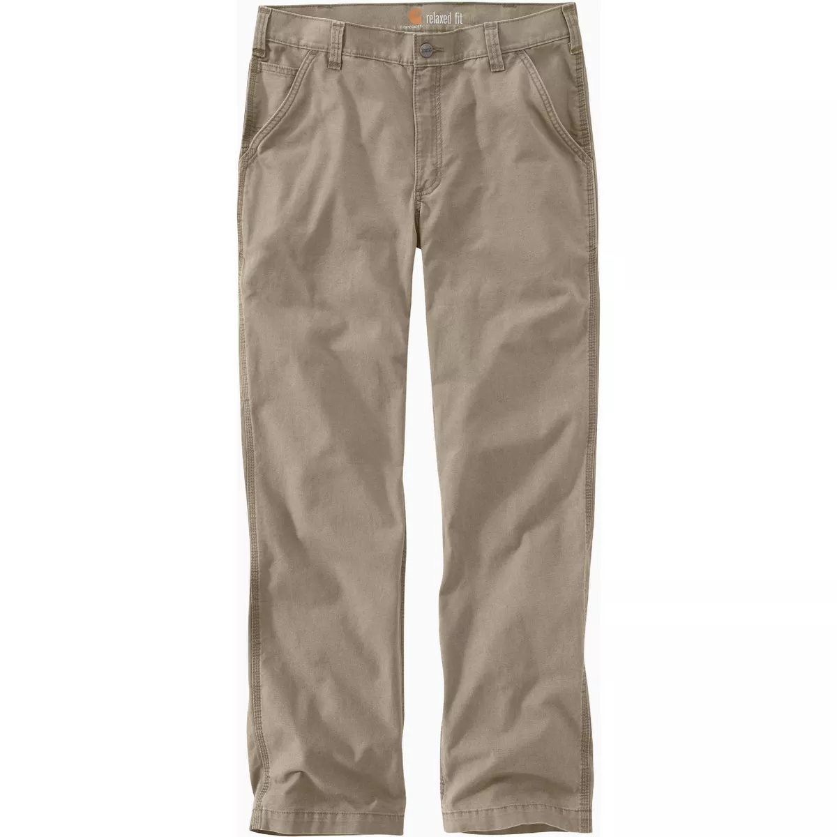 Carhartt Rugged Flex Men's 30x34 Tan Canvas Work Pants, Relaxed Fit