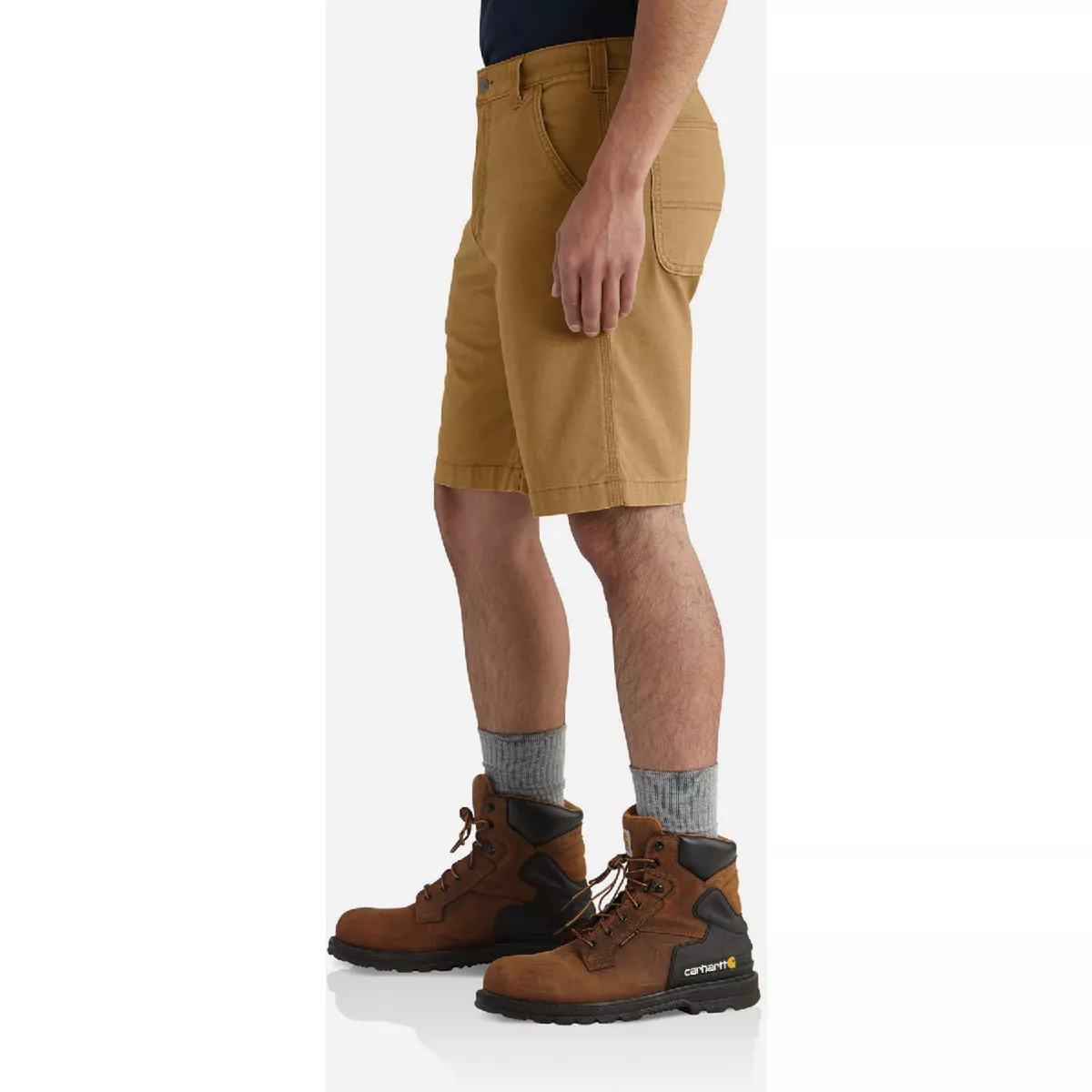 Carhartt Rugged Flex Men's 32 Hickory Canvas Work Shorts, Relaxed Fit