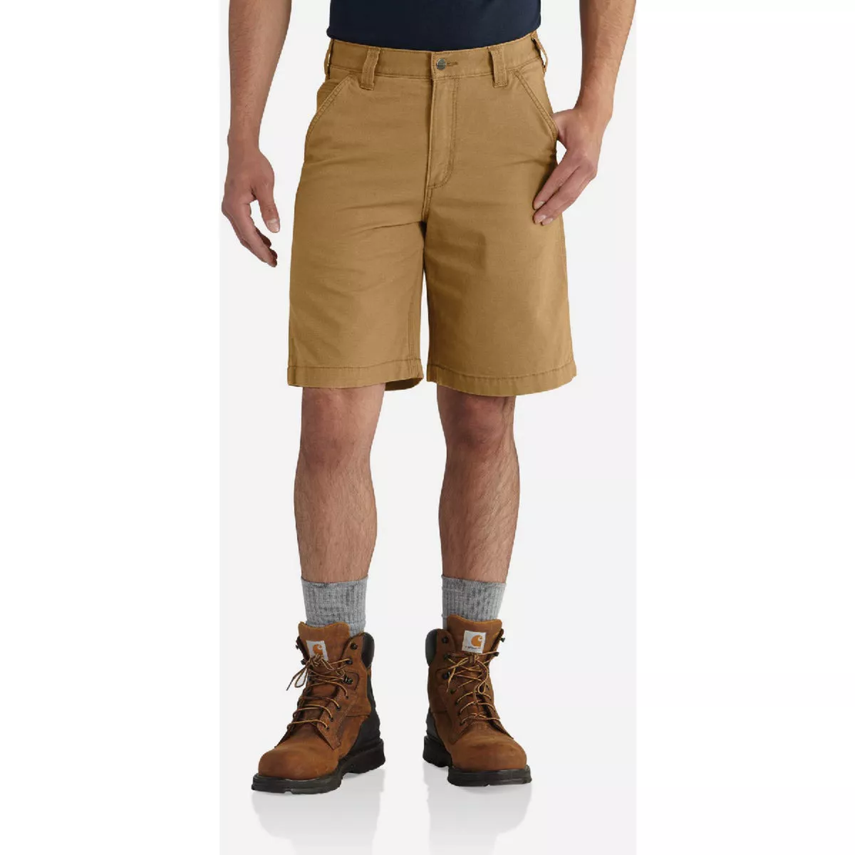 Carhartt Rugged Flex Men's 34 Hickory Canvas Work Shorts, Relaxed Fit - photo 3