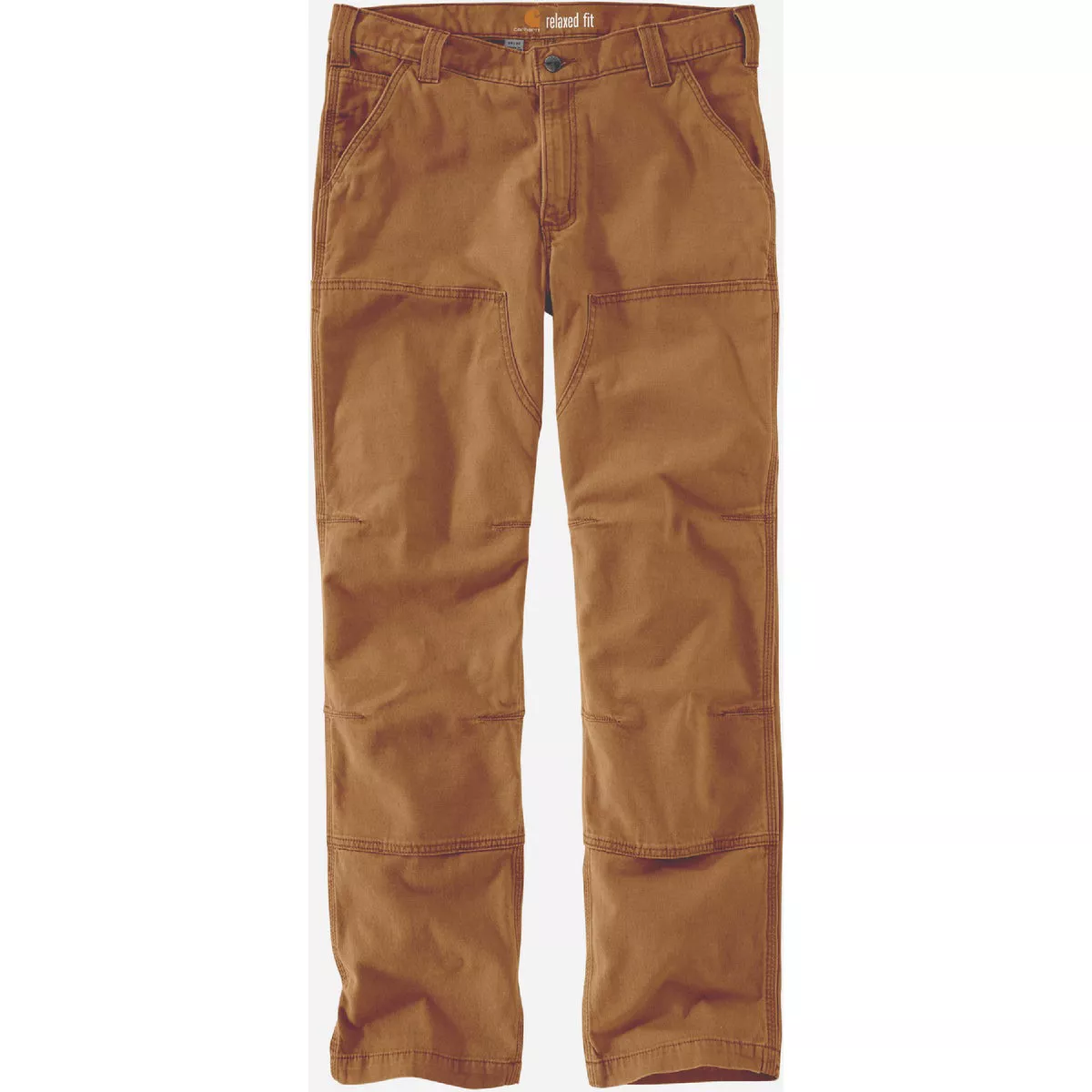 Carhartt Rugged Flex Men's 38x36 Hickory Canvas Double-Front Utility Work Pants, Relaxed Fit