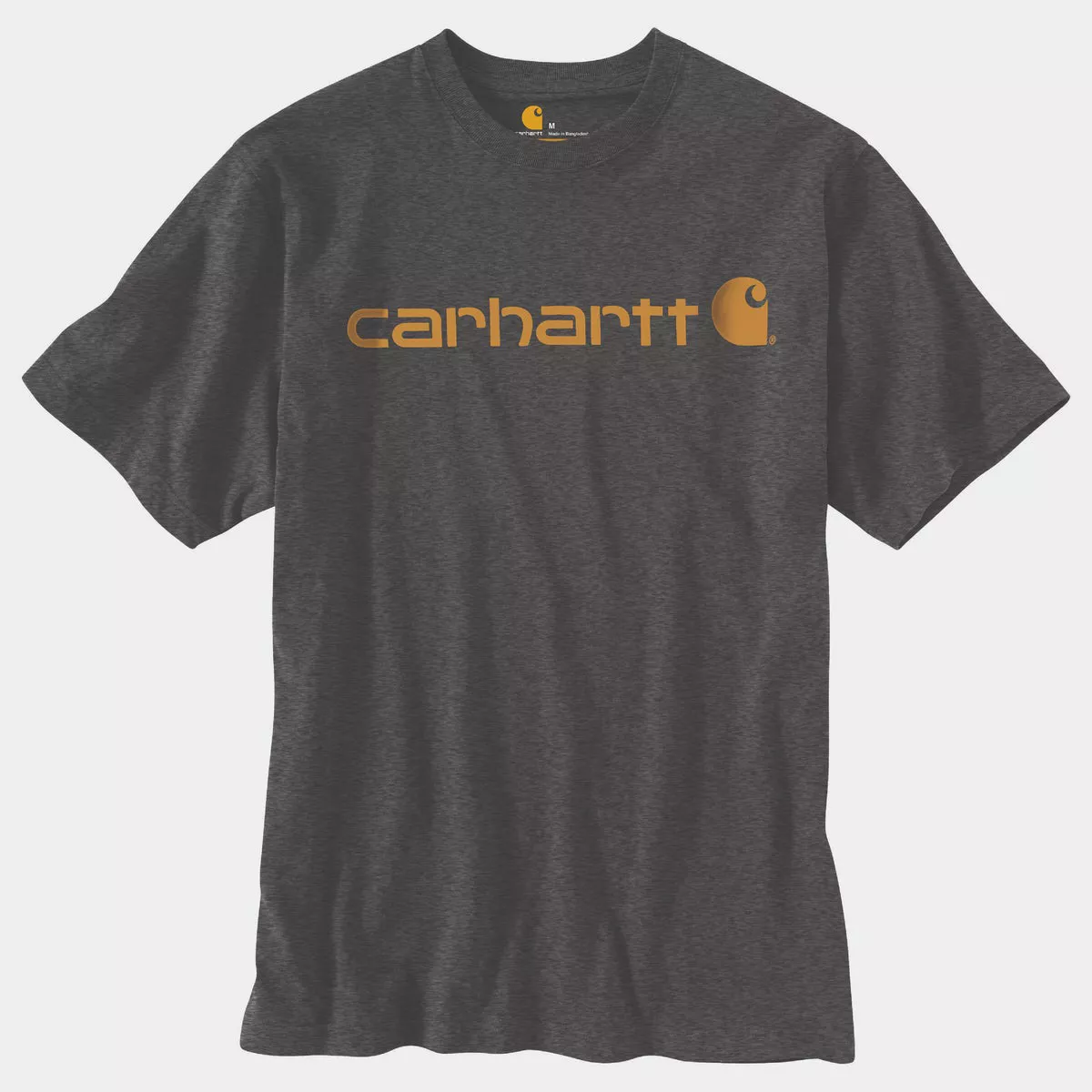 Carhartt Men's XL Regular Carbon Heather Heavyweight Short Sleeve Logo Graphic T-Shirt, Loose Fit