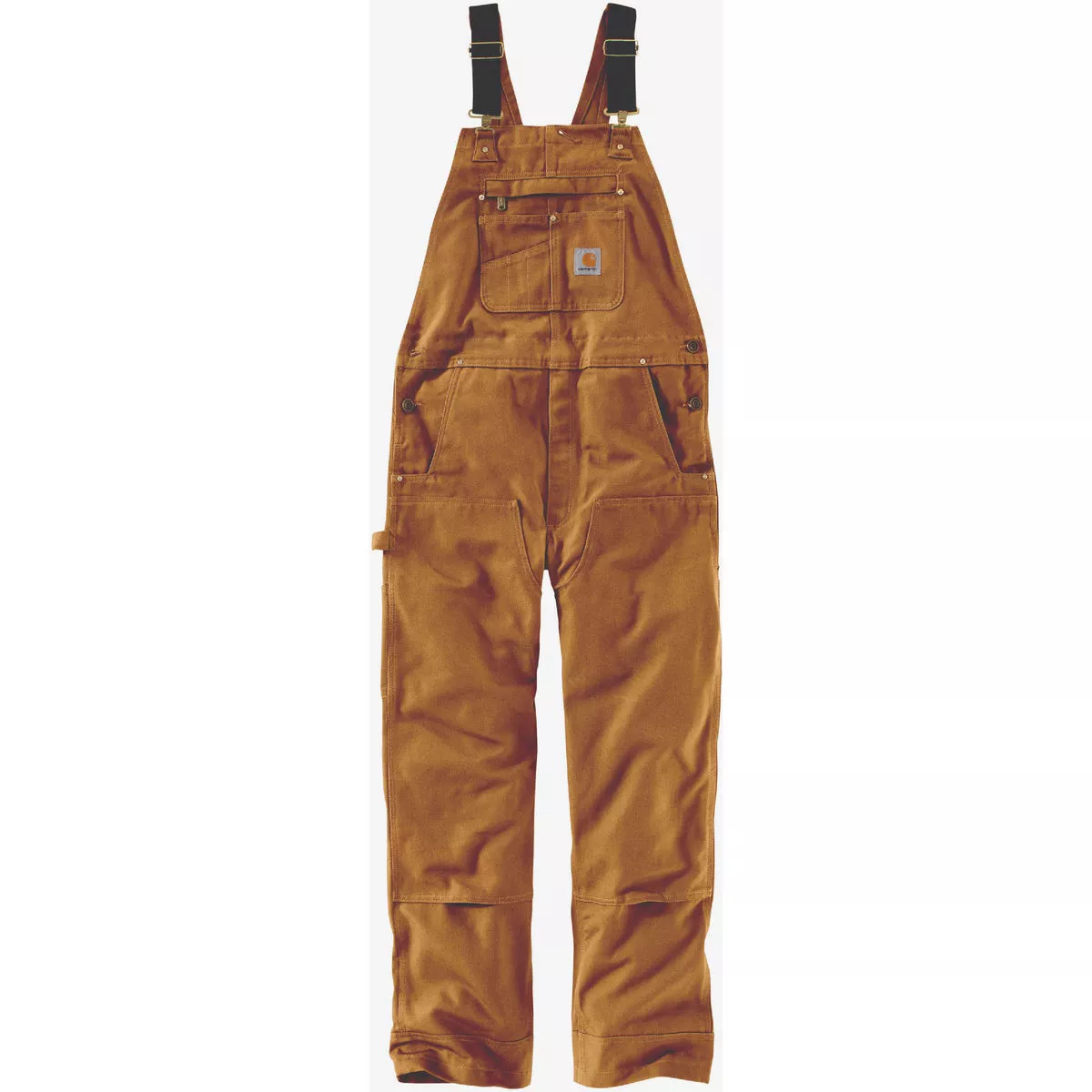 Carhartt Men's 44x34 Brown Duck Bib Overalls, Relaxed Fit