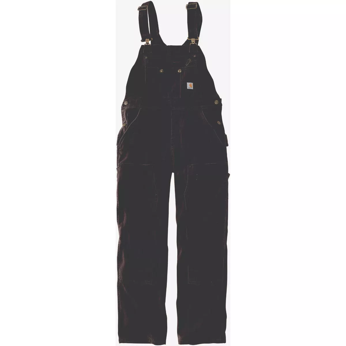 Carhartt Rugged Flex Women's XS Tall Dark Brown Canvas Bib Overalls, Loose Fit