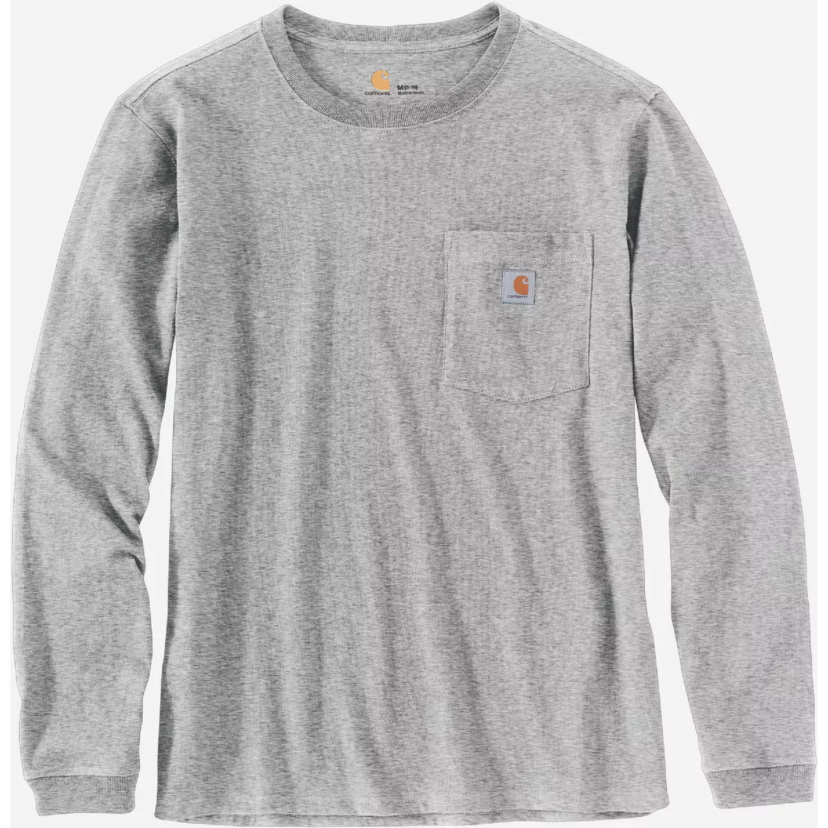Carhartt Women's XS Regular Heather Gray Heavyweight Long Sleeve Pocket T-Shirt, Loose Fit