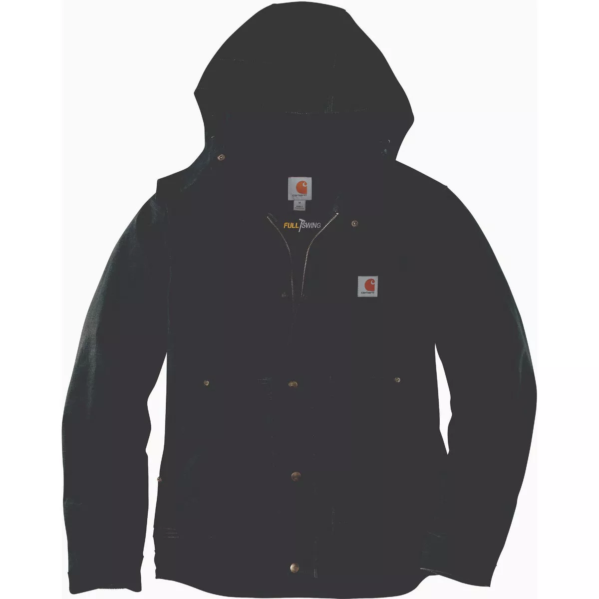 Carhartt Full Swing Men's Large Regular Black Ripstop Insulated Jacket, Relaxed Fit