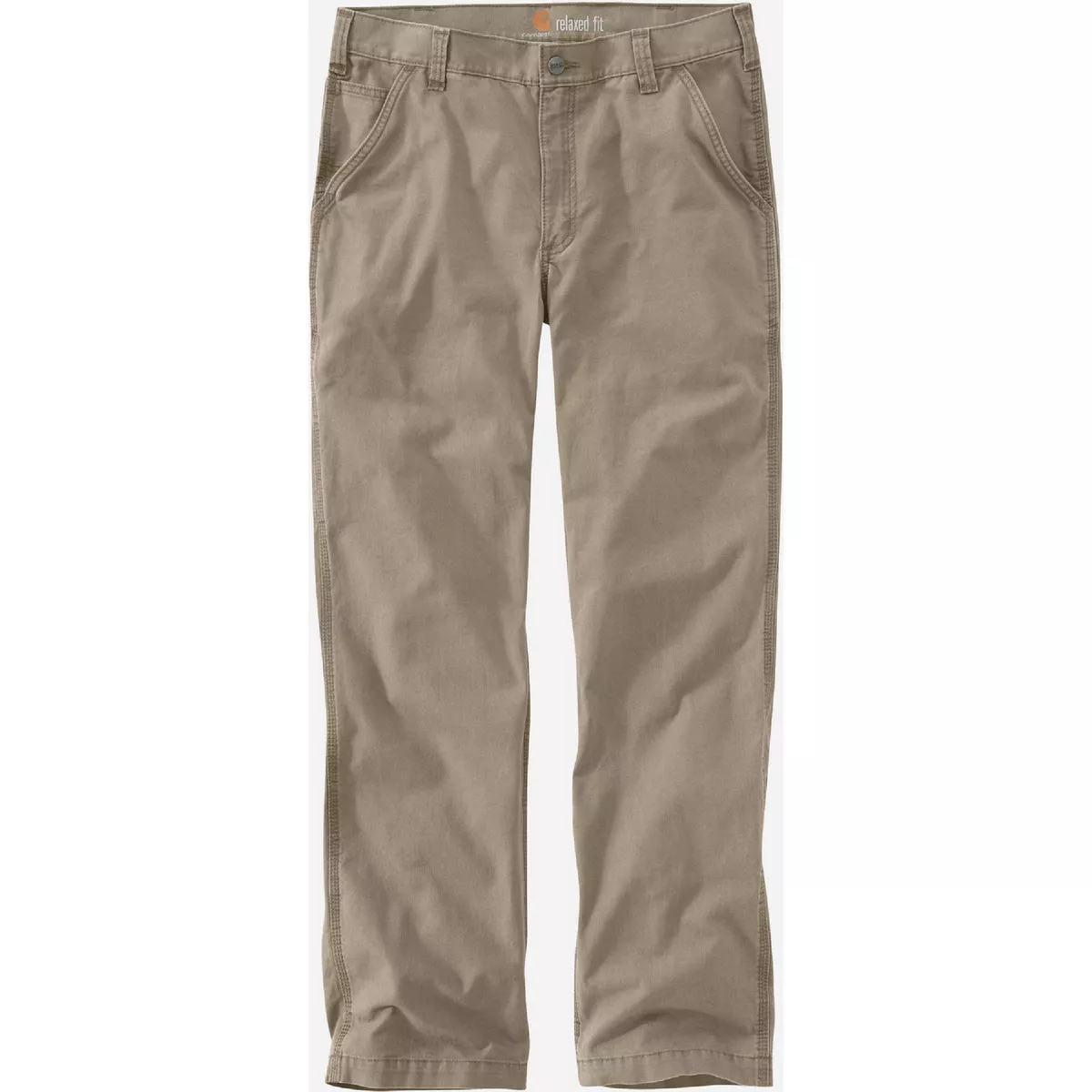 Carhartt Rugged Flex Men's 28x30 Tan Canvas Work Pants, Relaxed Fit