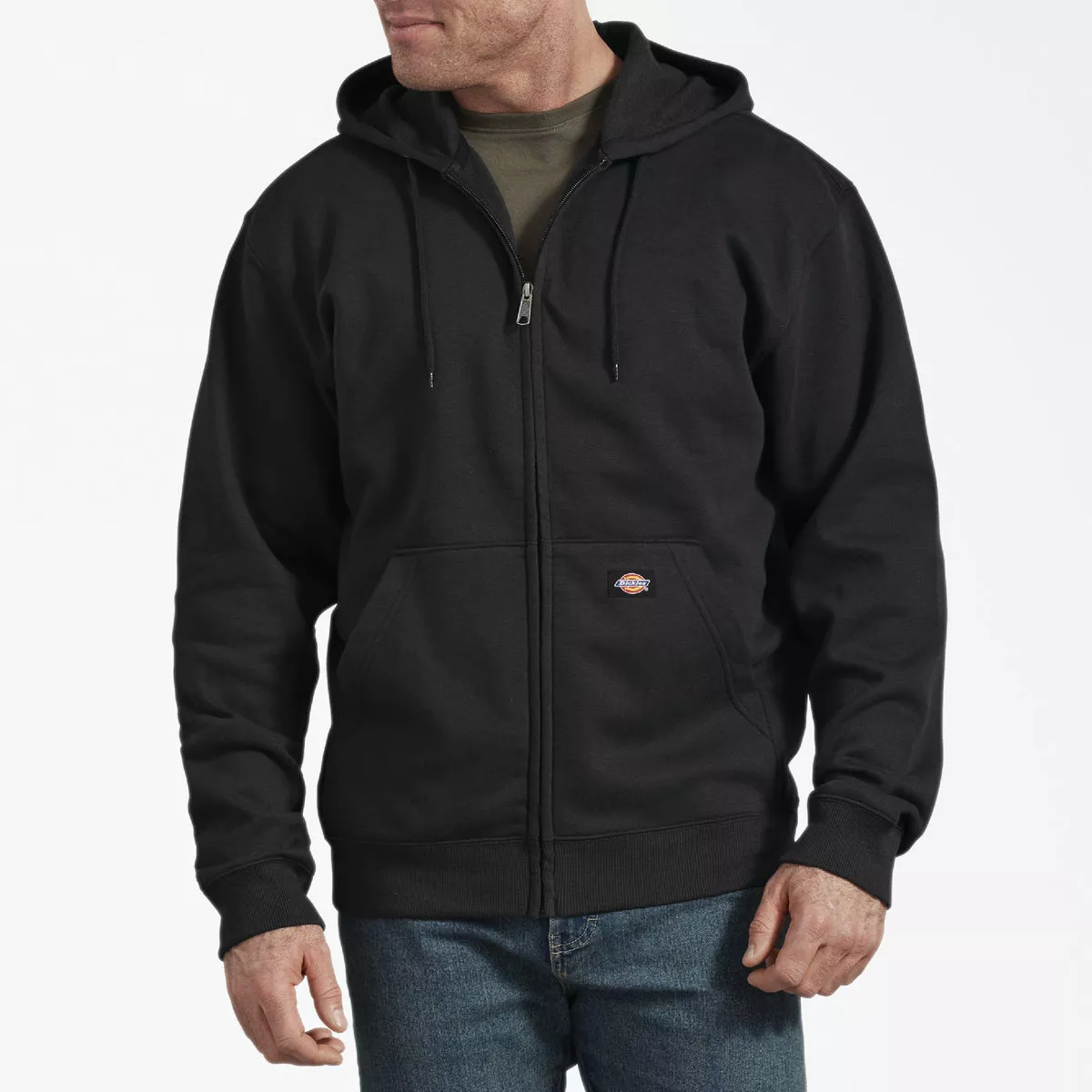 Dickies Men's M Regular Black Midweight Fleece Zip Hoodie