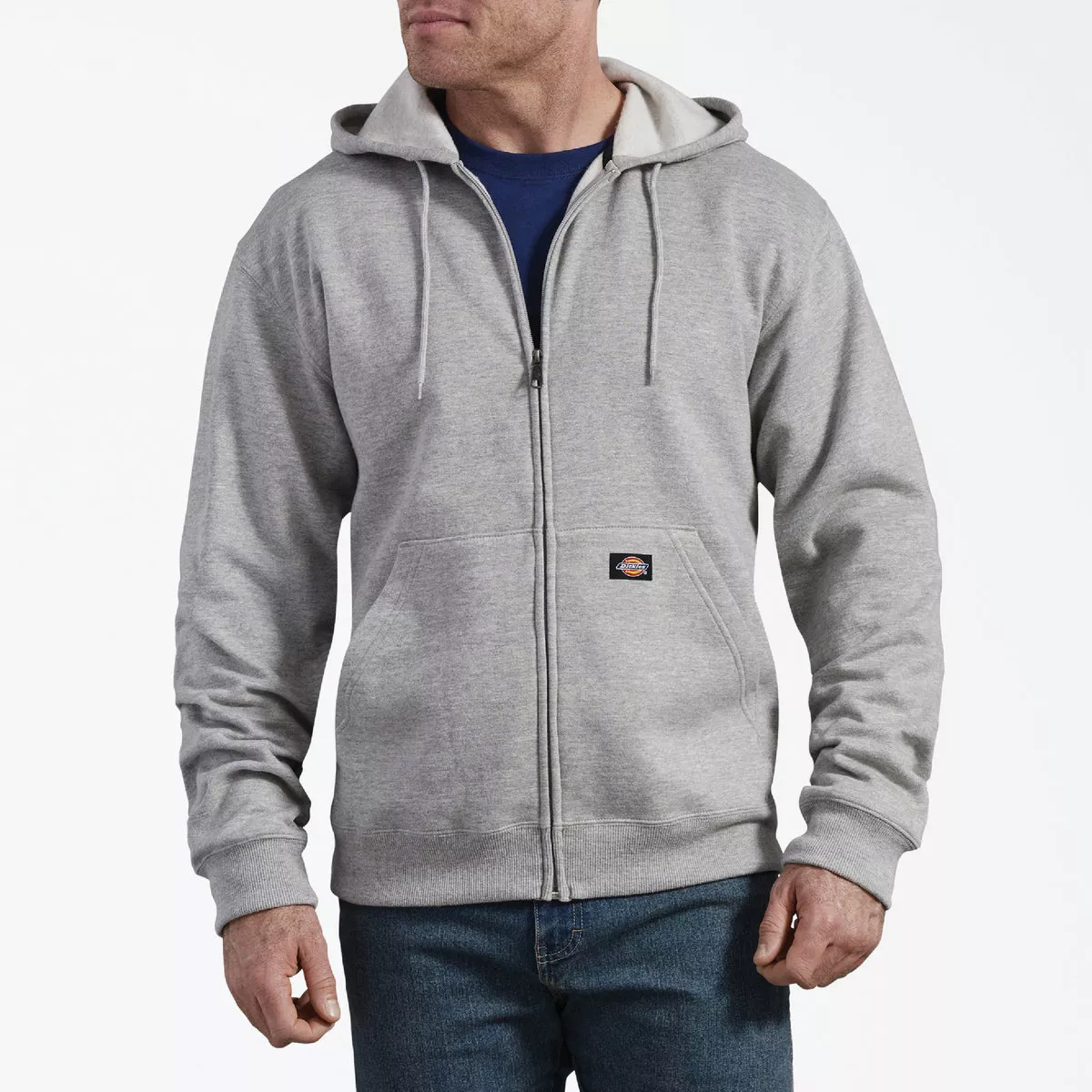 Dickies Men's 3XL Regular Heather Gray Midweight Fleece Zip Hoodie