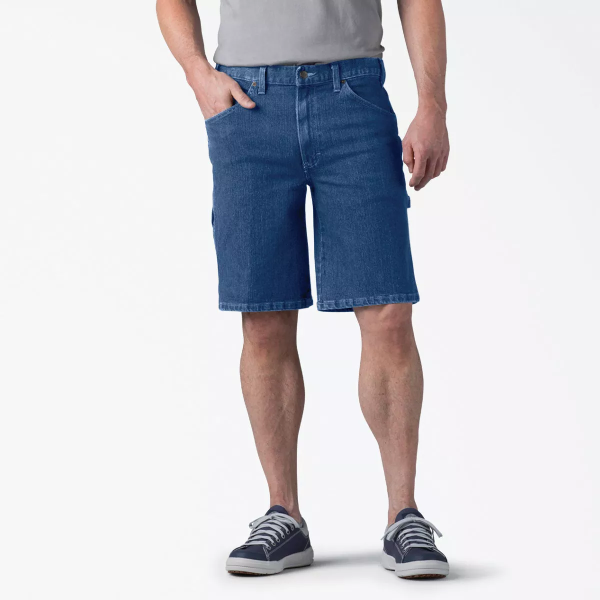 Dickies Men's 32 In. Stonewashed Indigo Blue Active Waist Denim Carpenter Shorts