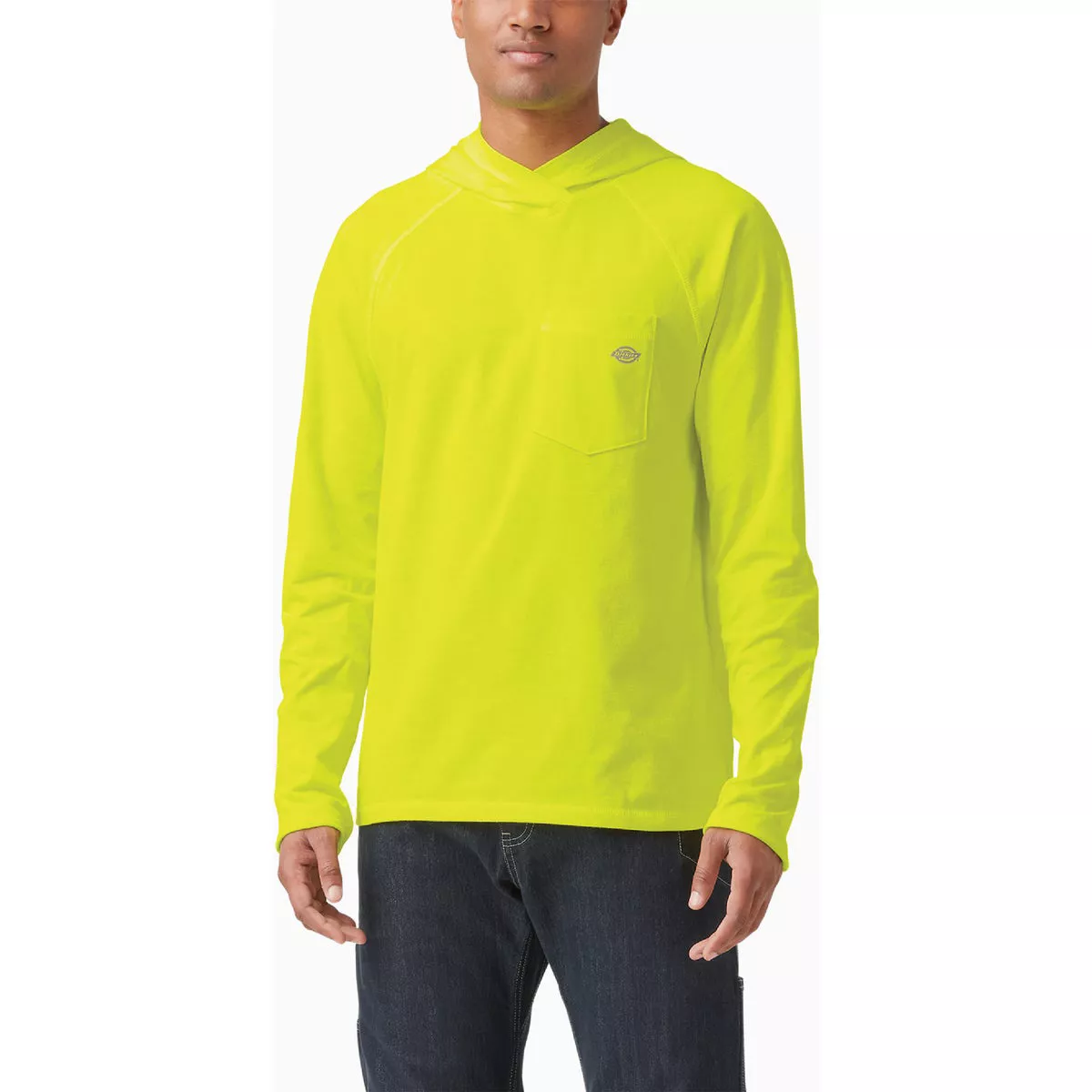 Dickies Men's Large Bright Yellow Cooling Performance Long Sleeve Hooded Sun Shirt