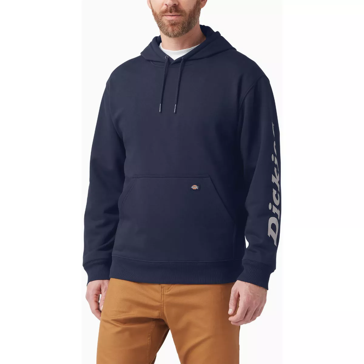 Dickies Men's Medium Ink Navy Water Repellent Logo Sleeve Hoodie