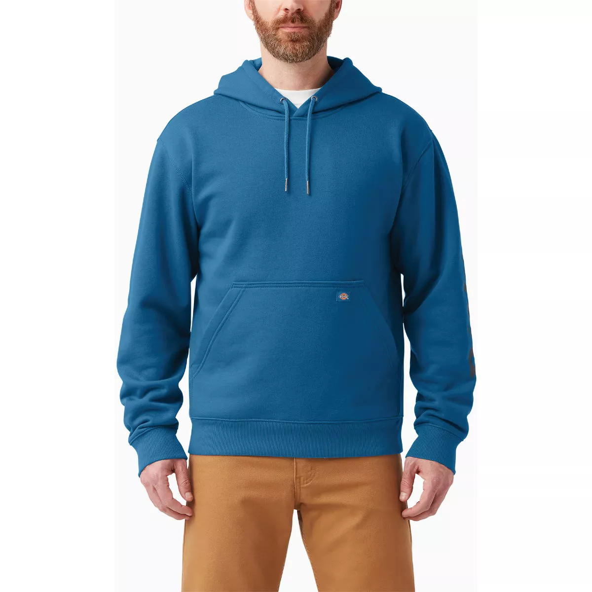 Dickies Men's Medium Vallarta Blue Water Repellent Logo Sleeve Hoodie