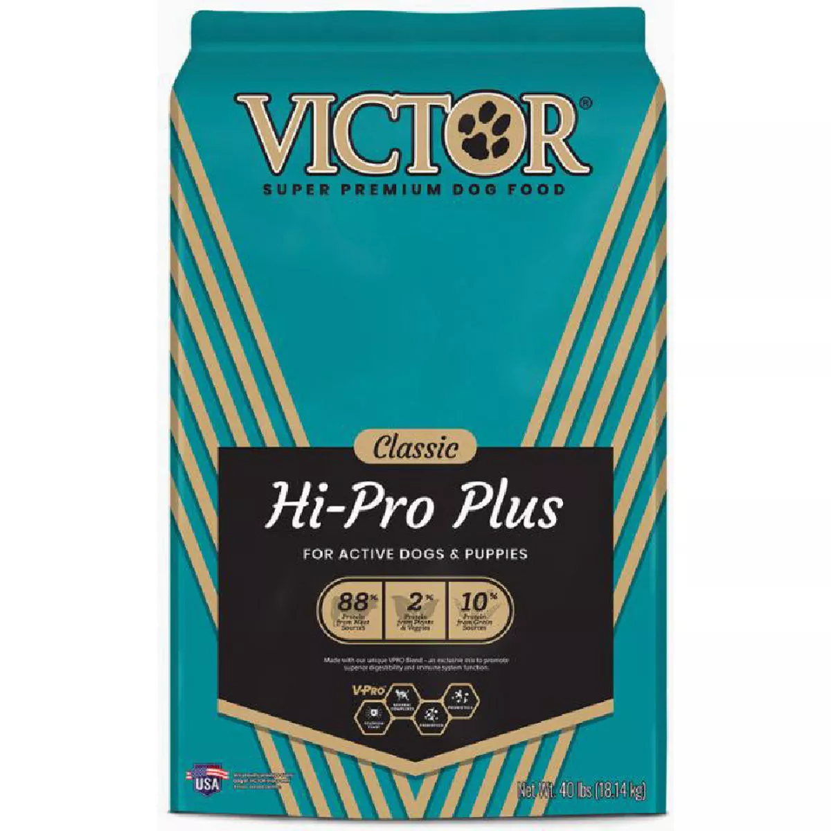 Victor Classic Hi-Pro Plus 40 Lb. Dry Dog Food for Active Dogs & Puppies-