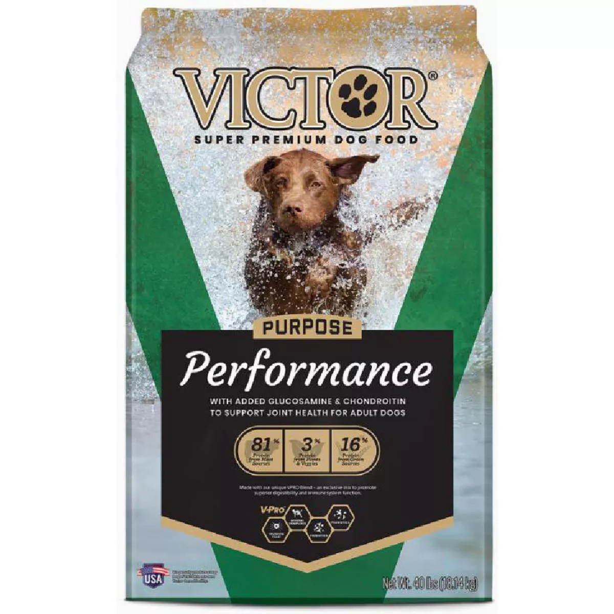Victor Purpose Performance 40 Lb. Dry Dog Food with Added Glucosamine ...