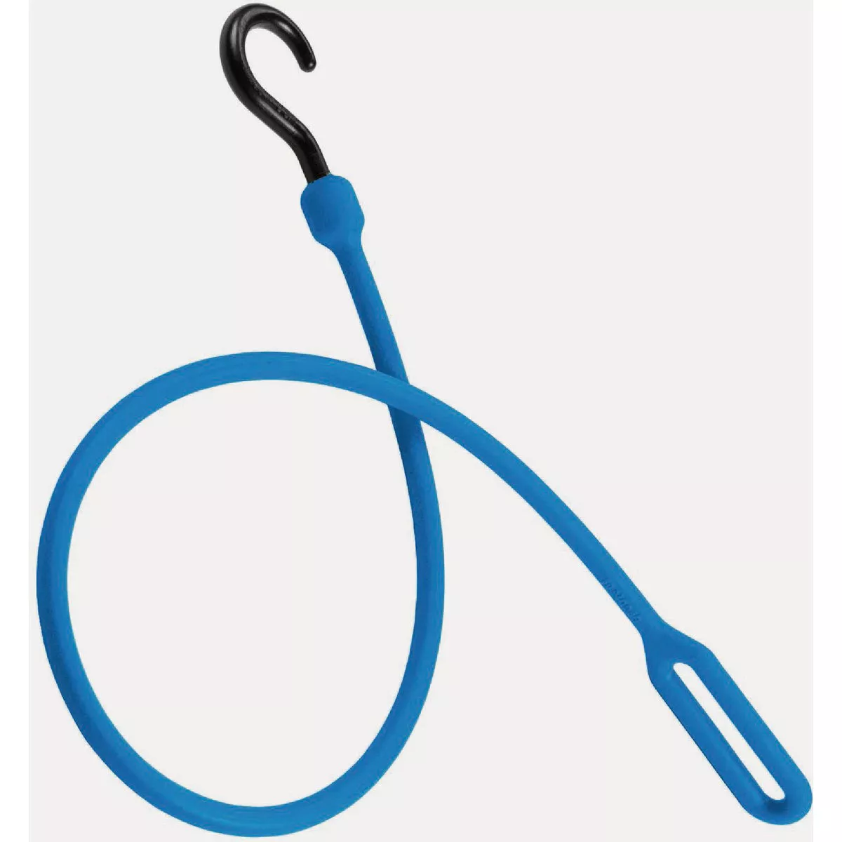 The Perfect Bungee 30 In. Heavy Duty Premium Round Poly Bungee Cord with Loop End & Nylon Hooks, Blue