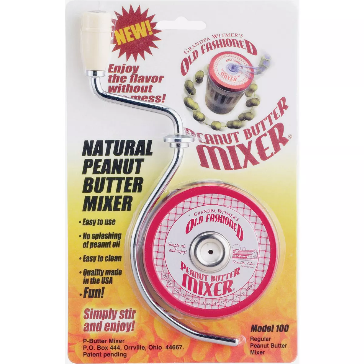 Grandpa Witmer's Natural Peanut Butter Hand Blender, Model 100 Large