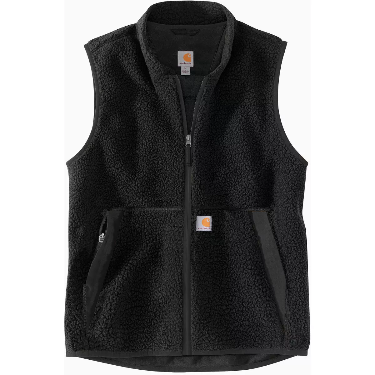 Carhartt Men's XL Regular Black Fleece Vest, Relaxed Fit
