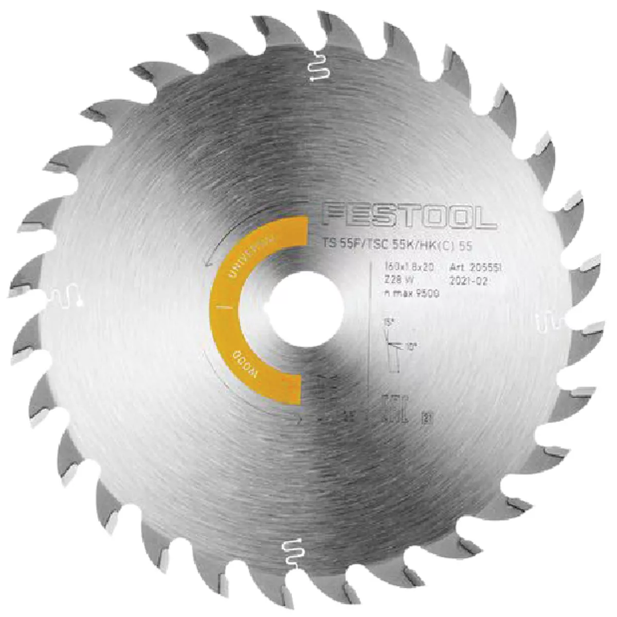 Festool 8-1/4 In. (210mm) HW 210X2,4X30 W36 Circular Saw Blade for Wood Cuts