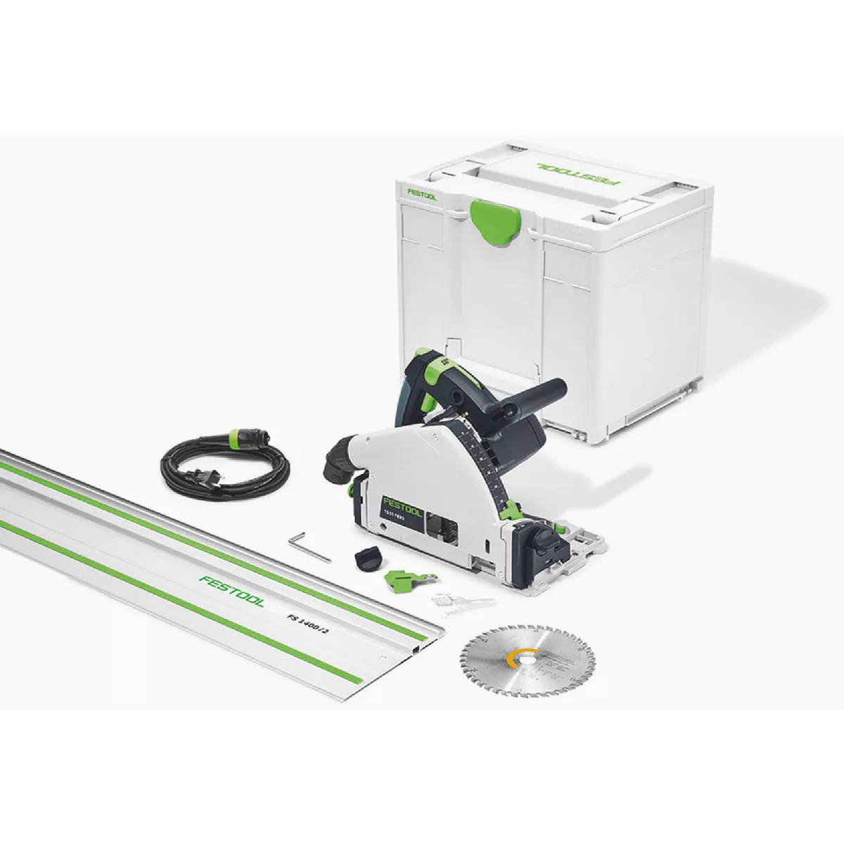 Festool TS 55 FEQ-F-Plus-FS Corded Plunge Cut Track Saw Kit with 55 In. Rail