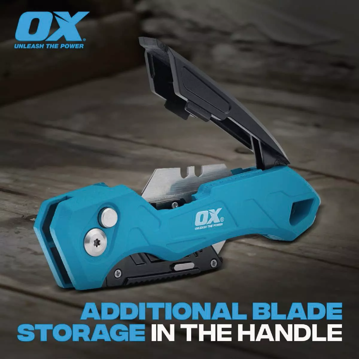Ox Pro Heavy-Duty Fixed Blade Folding Utility Knife with (3) Blades ...