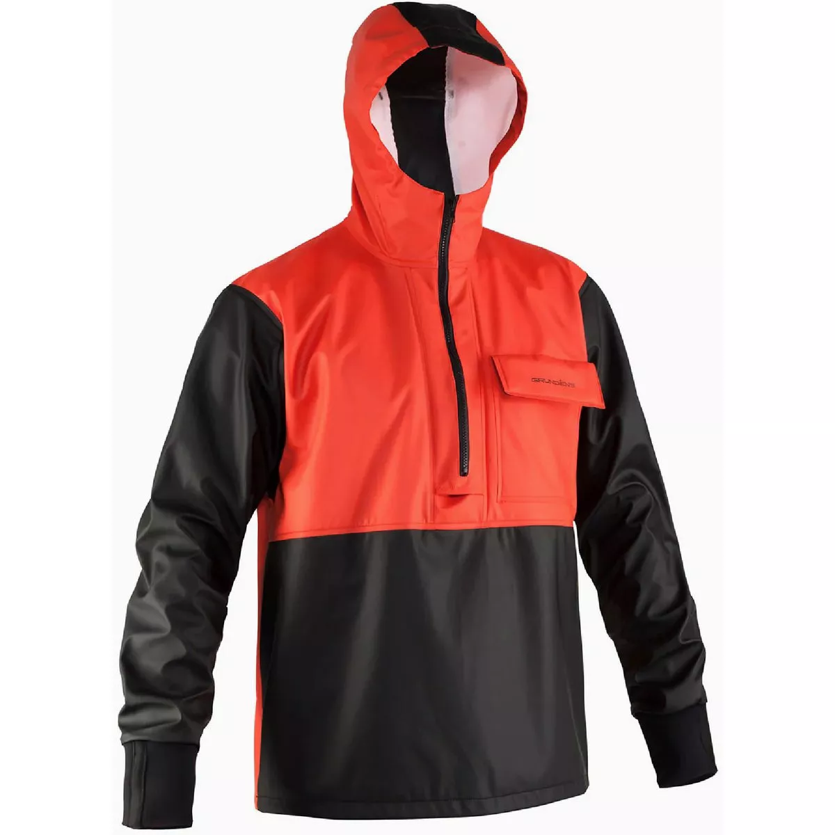 Grundens Men'x Large Orange Yellow Neptune 103 Hooded Anorak Jacket