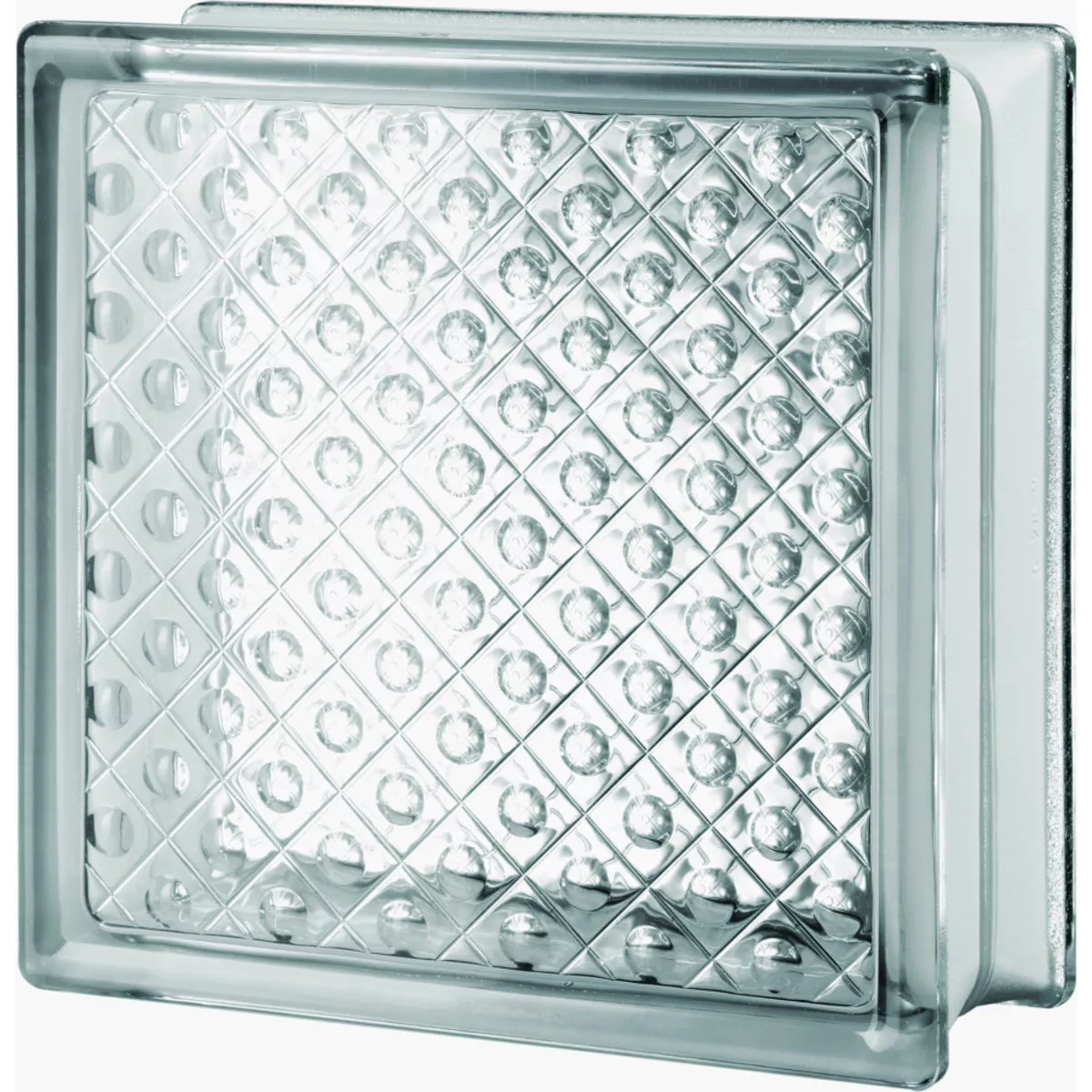 Seves 8 In. W x 8 In. H x 3 In. D Diamond Glass Block