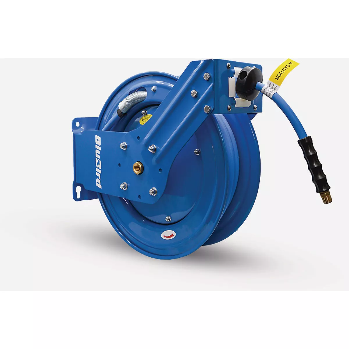 BluBird Air Hose Reel 3/8" x 50' Retractable Dual Arm Heavy Duty with Rubber Hose 300 PSI