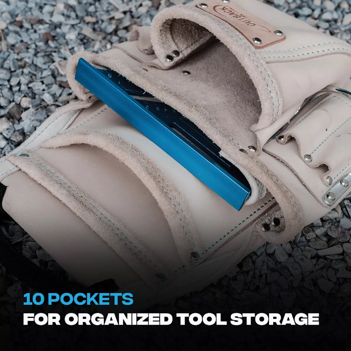 Ox Pro 10-Pocket White Leather Tool Pouch - photo 8