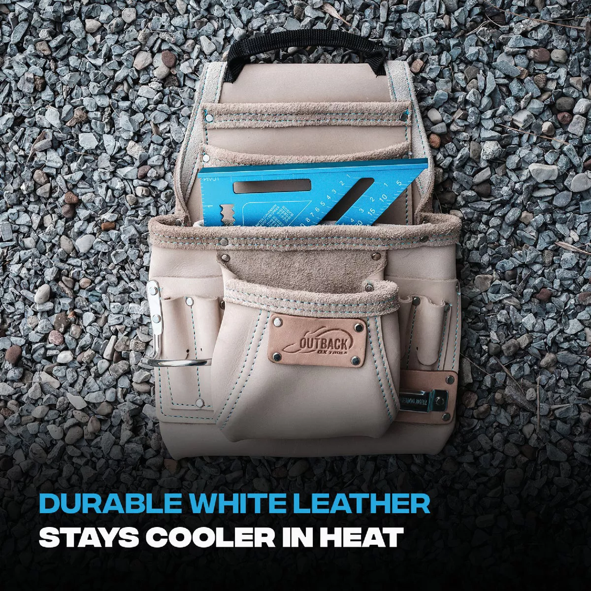Ox Pro 10-Pocket White Leather Tool Pouch - photo 9