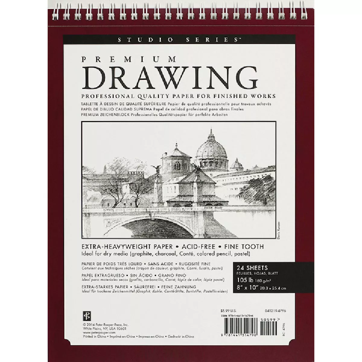 Peter Pauper 8 In. x 10 In. Premium Drawing Pad