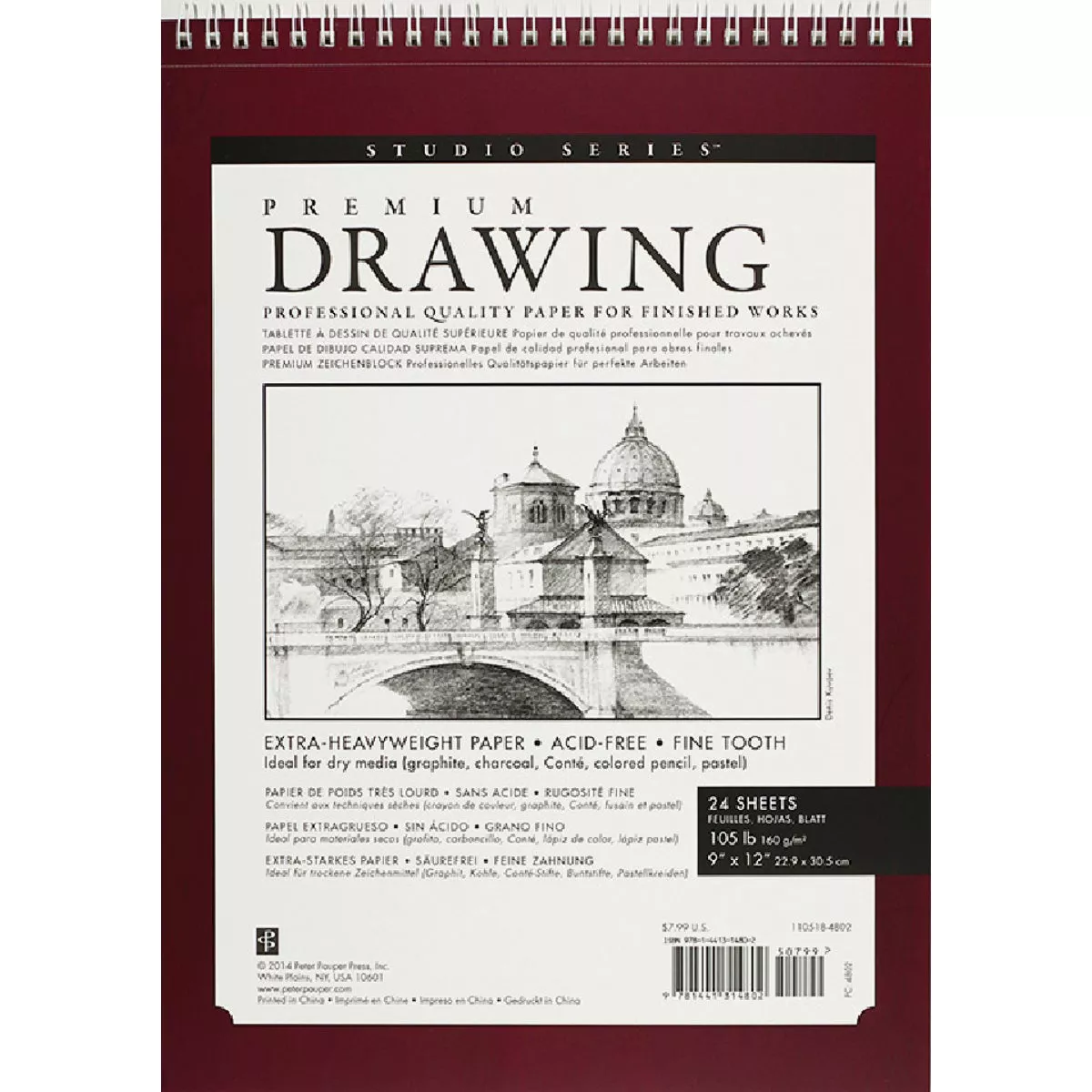Peter Pauper 9 In. x 12 In. Premium Drawing Pad