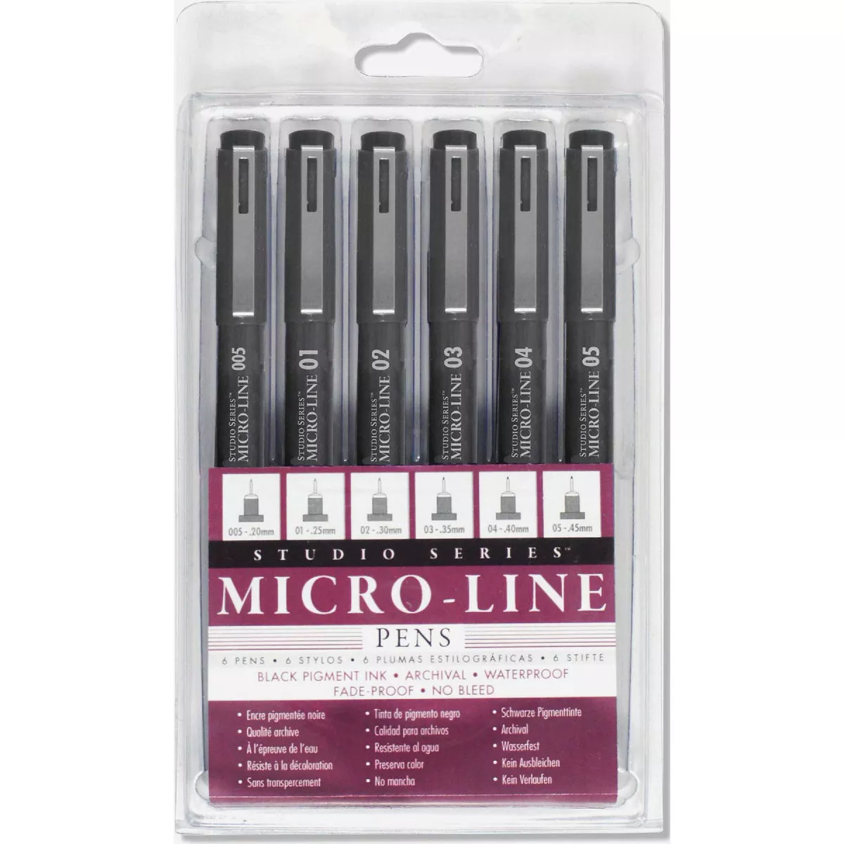 Peter Pauper Studio Series Micro-Line Pen Set (6-Piece)