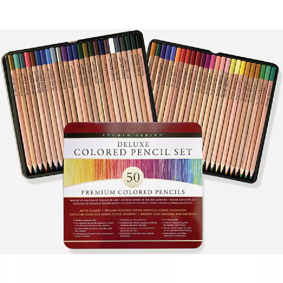 Peter Pauper Studio Series Deluxe Colored Pencil Set (50-Piece)