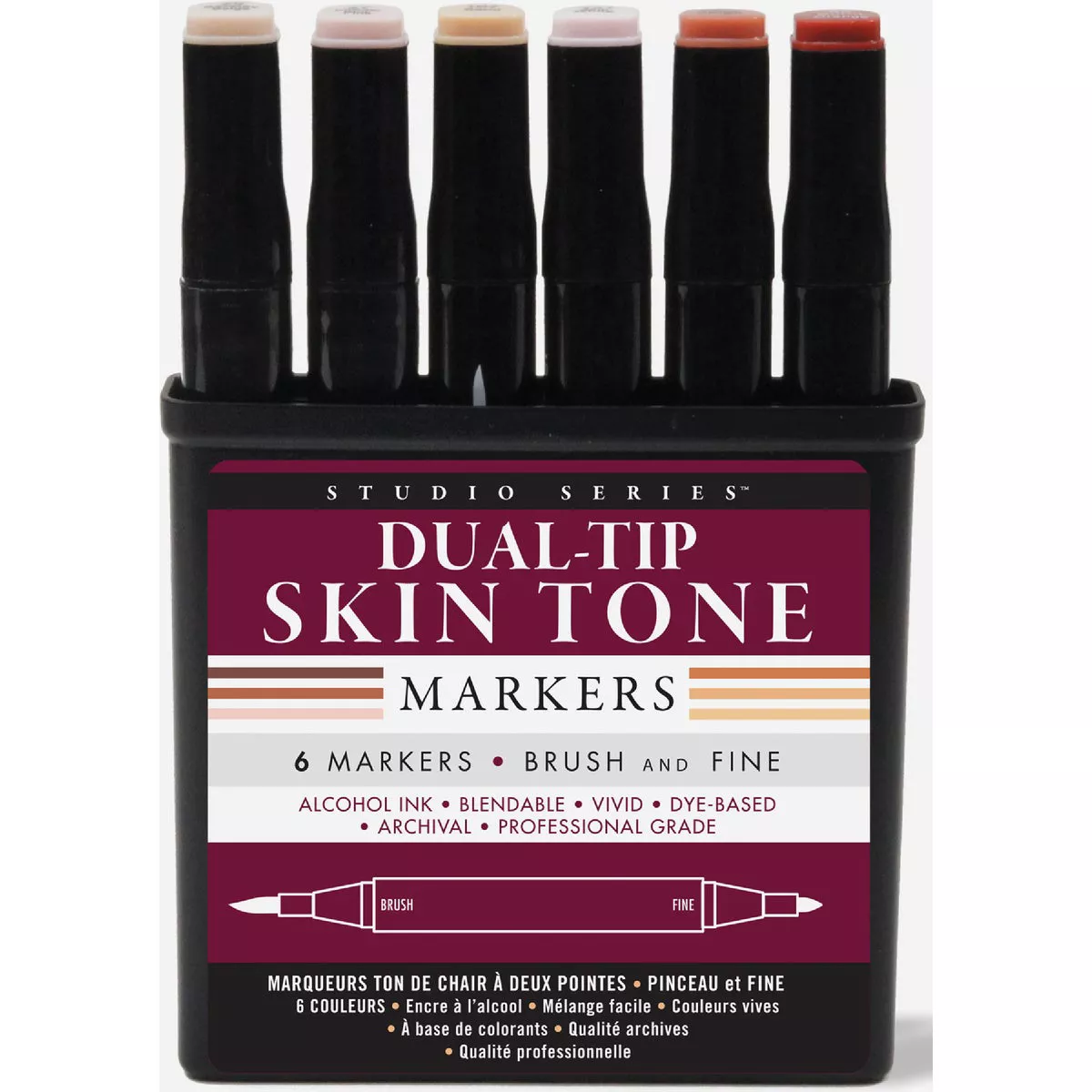 Peter Pauper Studio Series Professional Alcohol Markers (6-Piece)
