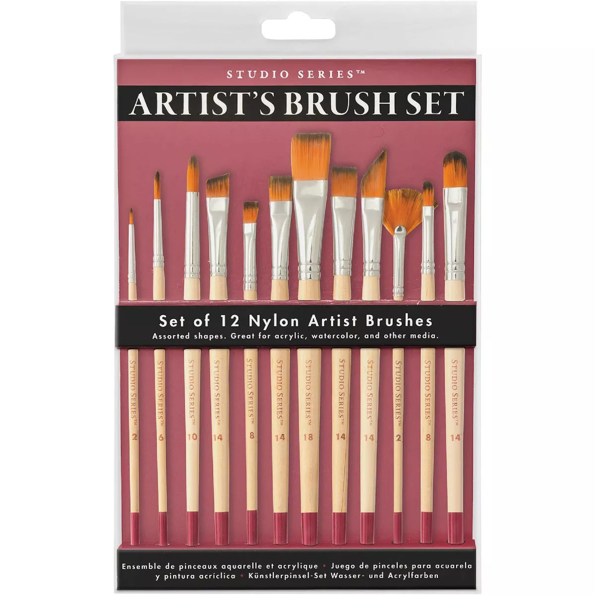 Peter Pauper Studio Series Artist's Paintbrush Set (12-Piece)