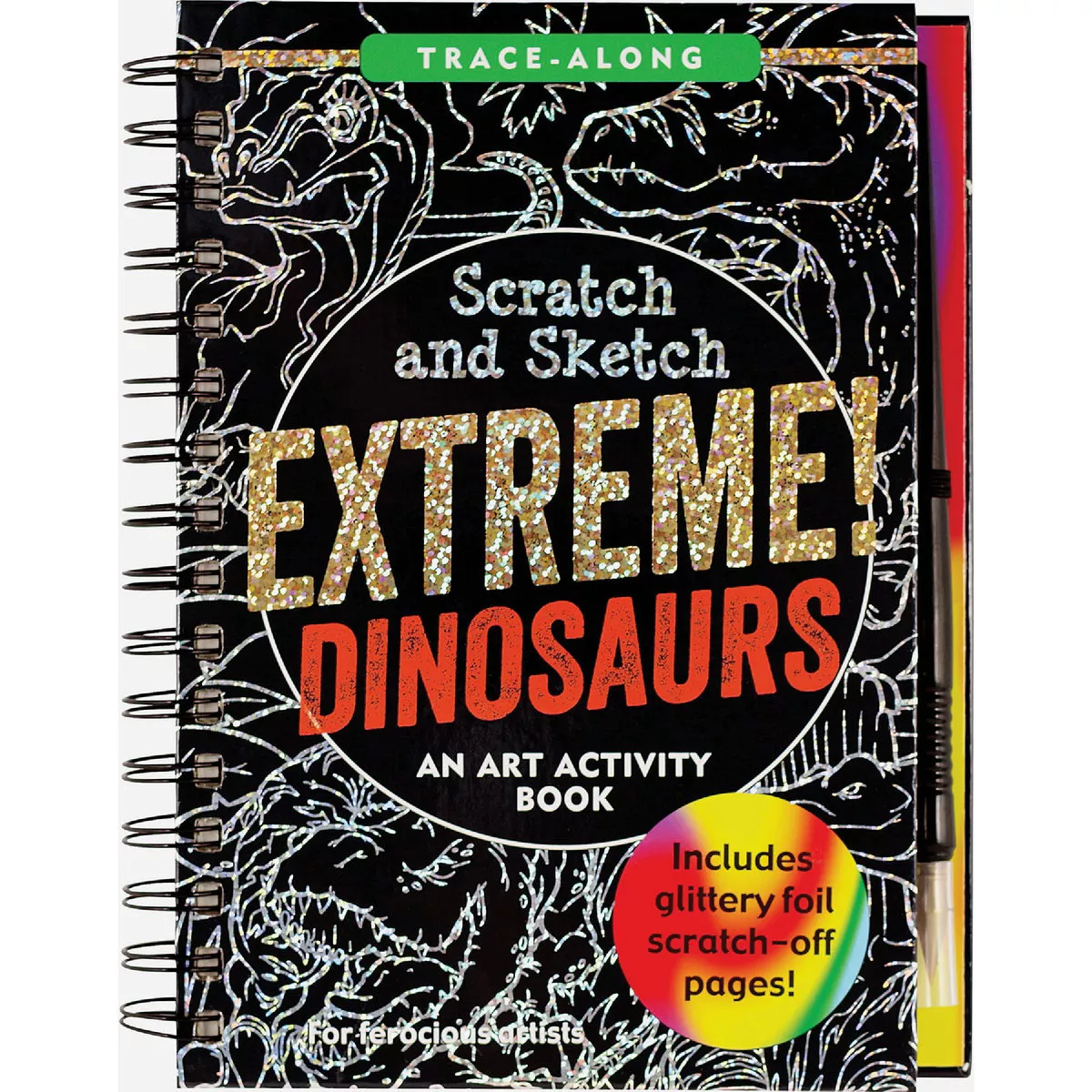 Peter Pauper Extreme! Dinosaurs Scratch and Sketch Activity Book