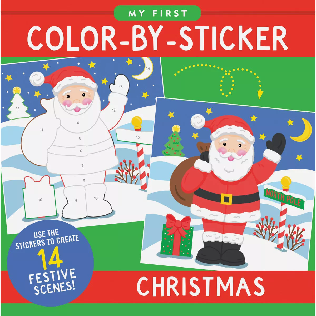 Peter Pauper My First Color-by-Sticker Book, Christmas